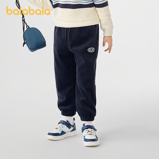 巴拉巴拉童装男童长裤加绒中大童裤子秋冬款束口裤时尚保暖舒适潮 商品图2