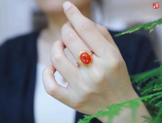 南红樱桃红【凤绕花开】套装，925银镶 商品图6