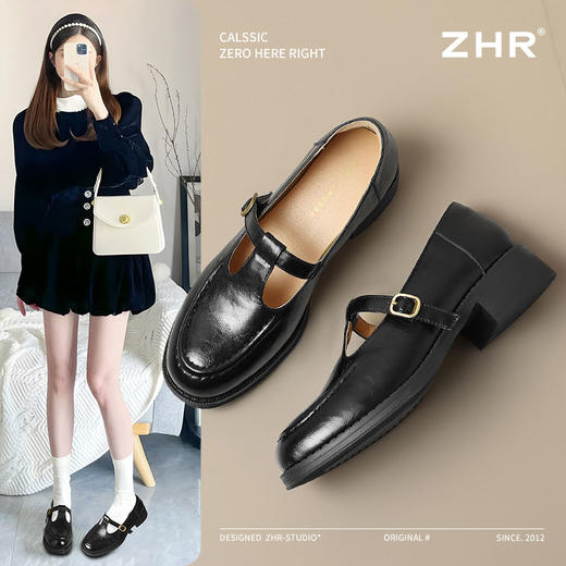 ZHR则则复古玛丽珍鞋女鞋2025新款英伦圆头小皮鞋法式乐福鞋单鞋 商品图0