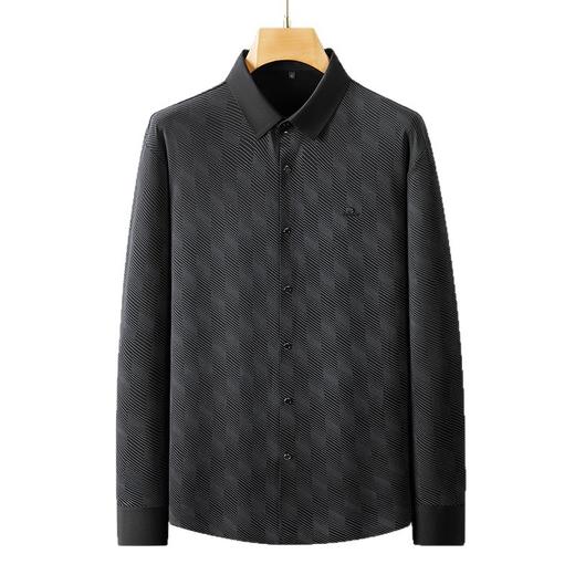 【DDS】大依优型大码衬衫男士衬衣条纹长袖高端气质商务通勤百搭新款加肥加大码时尚休闲翻领长袖衬衫300斤 商品图4