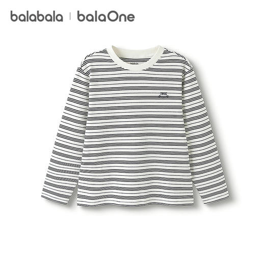 巴拉巴拉balaOne童装儿童长袖t恤男童女童2025新款秋装条纹打底衫 商品图4