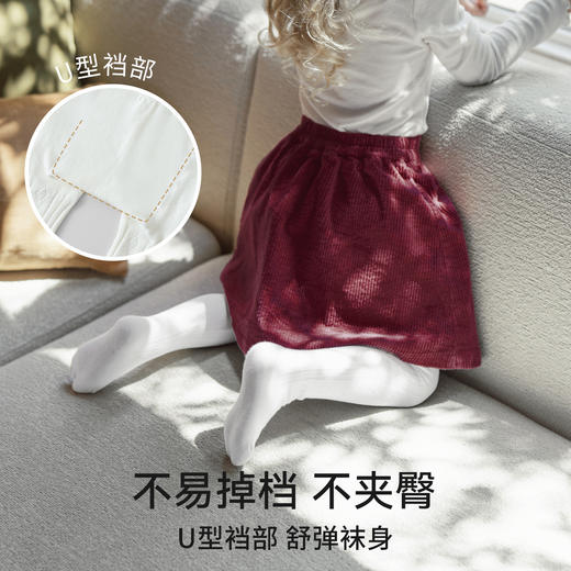 【婴童服配】嫚熙连裤袜子白色宝宝棉袜不吊裆透气女童打底袜 商品图3