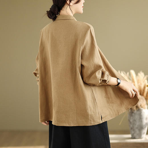 GYH 9815简约翻领衬衣显瘦文艺休闲长袖衬衫 商品图3