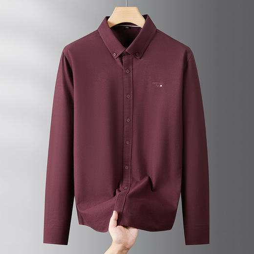 【100%棉】【DDS】大依优型大码衬衫纯棉男士长袖衬衣秋季新款商务休闲翻领加肥加大宽松显瘦衬衫300斤 商品图1