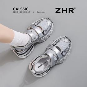 ZHR则则7.8CM透气镂空网面老爹鞋女厚底增高百搭运动凉鞋夏季新款