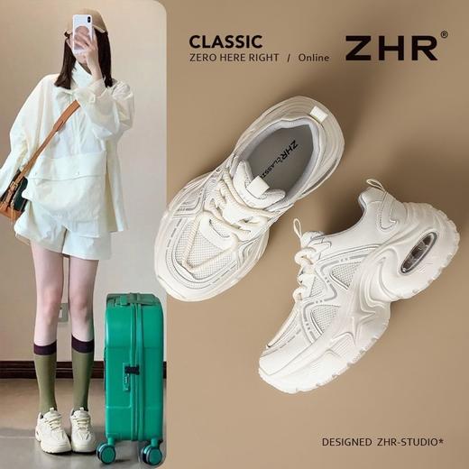 ZHR秒高6cm厚底增高老爹鞋2025秋季新款女透气网面小个子休闲鞋 商品图3