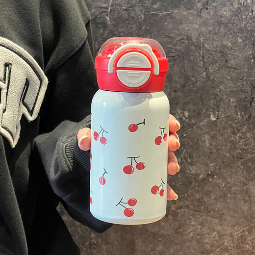 【一键开盖！萌趣图案】316不锈钢内胆，双饮保温杯女生高颜值新款儿童吸管水杯随行便携小学生杯子。ra 商品图5