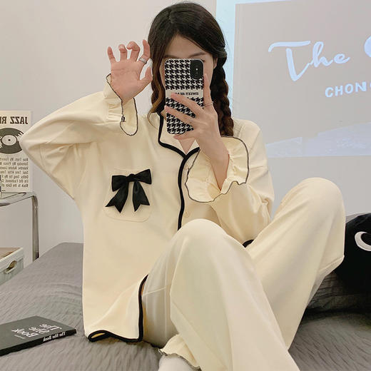 【亲肤肤感！透气不闷】睡衣女士春秋季新款长袖甜美秋冬款薄款大码家居服套装。ra 商品图1