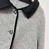 【孤品捡漏】（双面尼）G145灰色44.9%绵羊毛拼色领短款双面尼-喜出 商品缩略图3