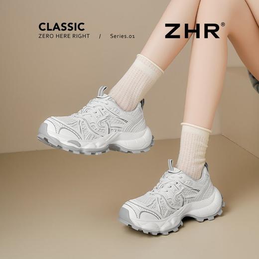 ZHR则则【山系风】网面透气复古增高5cm老爹鞋2025秋款厚底运动鞋 商品图2