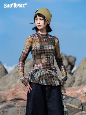 早乙女惠子saotome/STMLYQ13149/不规则下摆长袖打底连衣裙