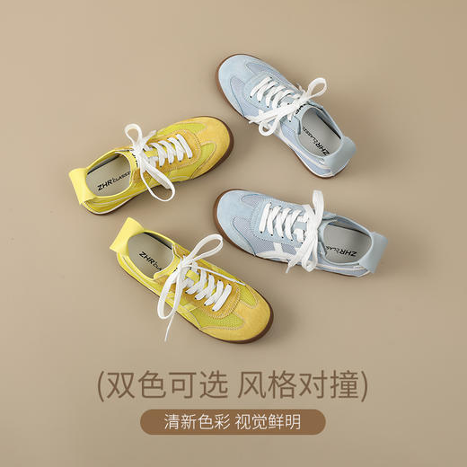 ZHR德训鞋女2025新款夏季网面透气芭蕾阿甘女鞋多巴胺休闲爆款 商品图0