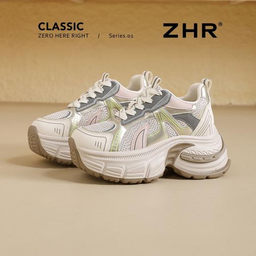 ZHR则则7cm厚底内增高老爹鞋春秋校园风透气运动休闲鞋高颜值女鞋 商品图0