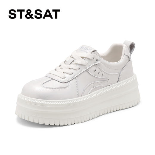 星期六俏皮奶白厚底板鞋SSD3112C39 商品图10