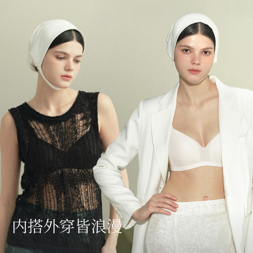 素肌良品 【钻石小清凉】小胸聚拢内衣女法式无痕透气细肩带三角杯MX303 商品图4