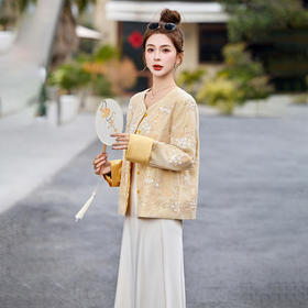 HR CPYY8126国风小香风珍珠刺绣钉珠外套