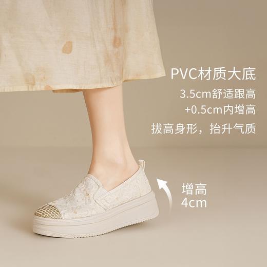 ZHR则则渔夫鞋女2025新款透气懒人一脚蹬平底乐福鞋厚底休闲单鞋 商品图2