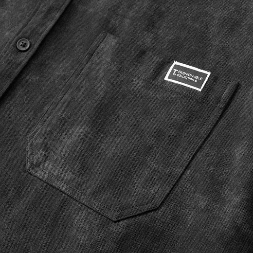 【超大码】【DDS】大依优型纯棉大码衬衫男士长袖衬衣翻领时尚秋季新款印花工装衬衫加肥加大宽松免烫抗皱300斤 商品图3