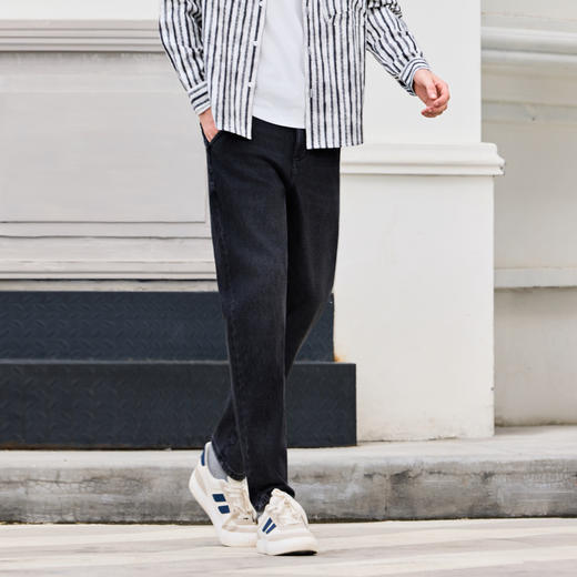 半身缘男裤 秋季合时尚体版型弹性松紧腰牛仔裤253301P10130055 商品图3