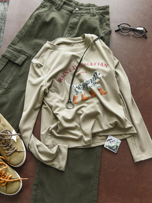 韩国订单斑点小狗大豆含蚕丝打底T 商品图3