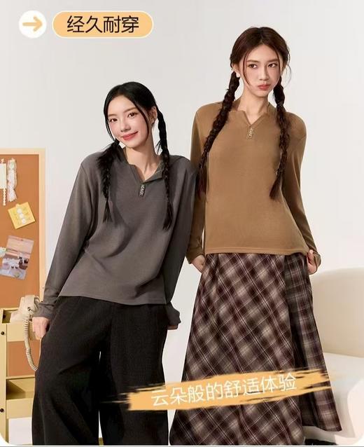 LS竹纤维女士时尚超柔带帽打底衫385 商品图3