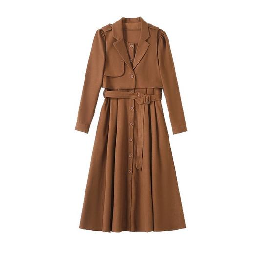 HR CPYY22031新款气质高级感马甲衬衫裙两件套 商品图4