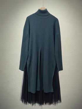 【孤品捡漏】G162墨绿开叉设计针织毛衣（可搭配纱裙穿着）-喜出