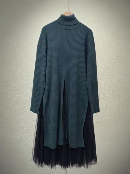 【孤品捡漏】G162墨绿开叉设计针织毛衣（可搭配纱裙穿着）-喜出 商品图0