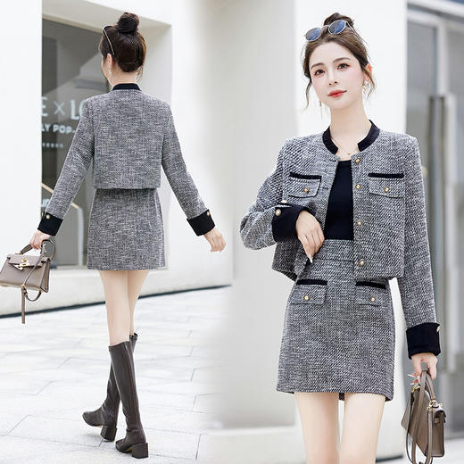 HR CPYY9913时尚小香风套装气质两件套裙 商品图3