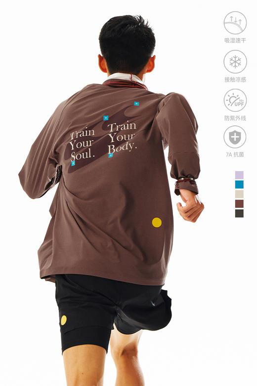 CryingCenter路径标中性轻量吸湿速干马拉松运动跑步训练服长袖 商品图8