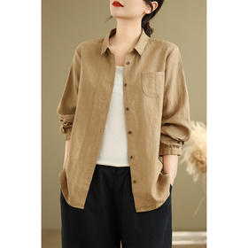 GYH 9815简约翻领衬衣显瘦文艺休闲长袖衬衫