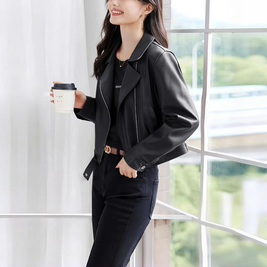 HR GSTX8098休闲风皮衣外套上衣 商品图3