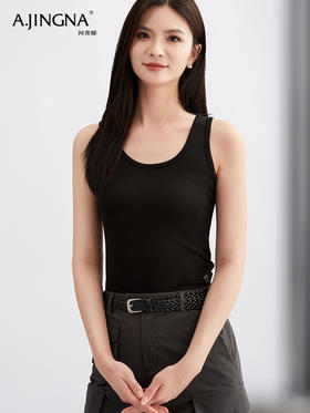 【基础单品】阿菁娜极简百搭山羊绒背心F30Q301019