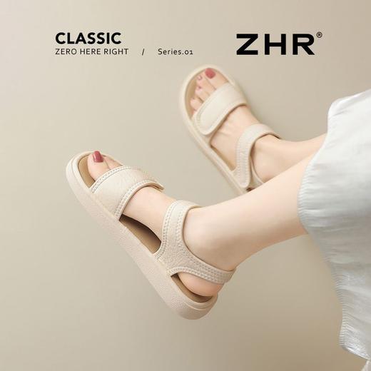 ZHR平底凉鞋女2025新款夏季外穿配裙子魔术贴轻便舒适软底凉拖女 商品图7