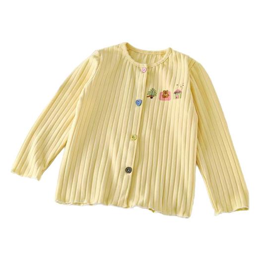 专一女童打底衫柔软洋气开衫女宝卡通彩扣长袖外套韩版洋气宝宝童装80-160 商品图4