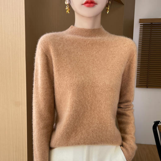 任选2件-30元【果壳自检100%羊毛】衣本素 半高领纯色百搭【无缝一体一线成衣】100%羊毛衫 商品图4