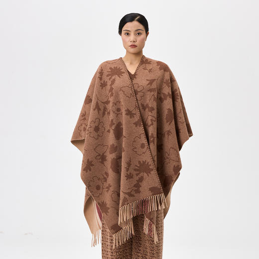 羊绒格桑花双面斗篷  SJF97W385N 商品图13