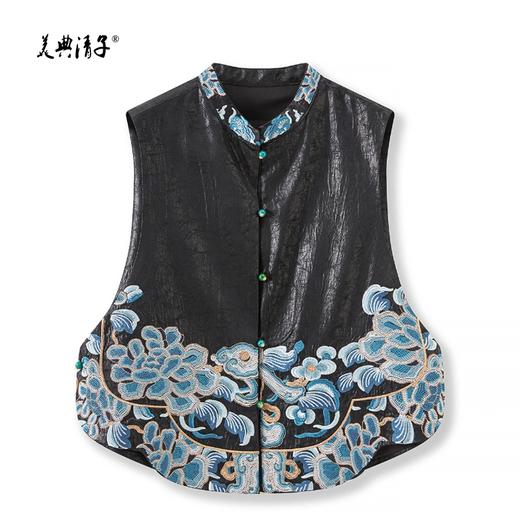 新中式祥云刺绣裂纹立领单排扣马甲背心 商品图4