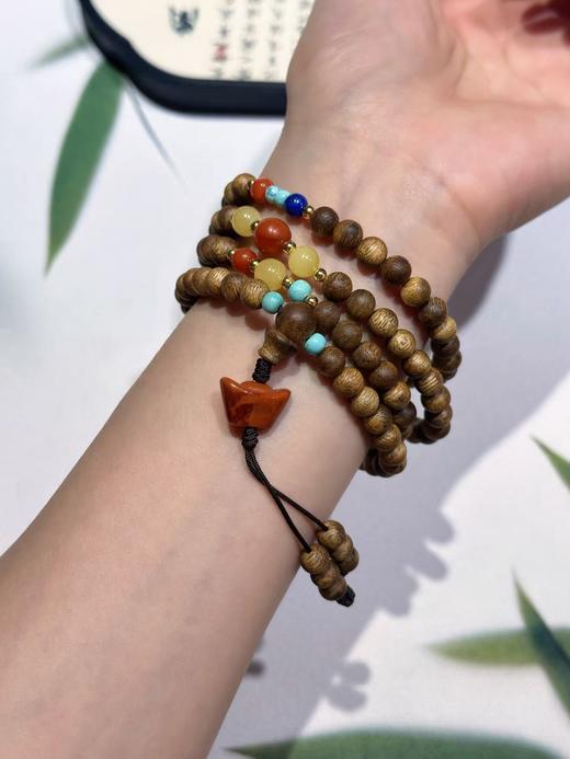 原创手工串制佛珠108粒奇楠沉香老山檀香佛珠念珠男女通用款 商品图5