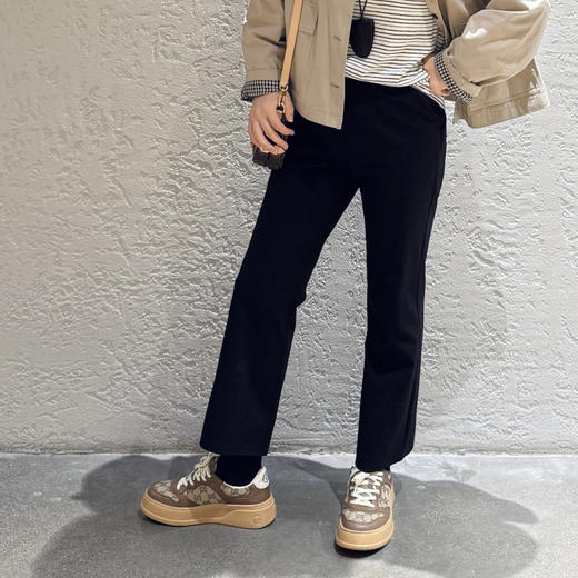 春秋显瘦！微喇罗马布九分小黑裤【包邮+三天无理由退换 商品图0