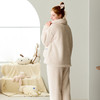 芬腾女士新款冬季睡衣珊瑚绒加绒加厚保暖翻领开衫可爱家居服套装 商品缩略图1