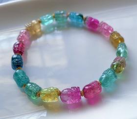 单圈彩虹貔貅碧玺手串
