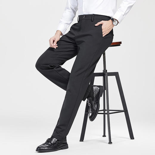 【含绵羊毛 加绒保暖】罗蒙秋冬男士休闲西裤舒适直筒显瘦加绒保暖商务通勤男裤子 商品图1