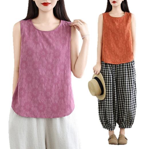 GYH 6191简约棉提花舒适简约背心小衫 商品图4