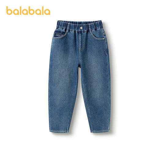 巴拉巴拉童装男童牛仔裤长裤中小童裤子秋冬加绒保暖休闲萝卜裤潮 商品图4