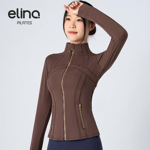 一恋普拉提限量闪耀金瑜伽运动立领外套EMM629 商品图6