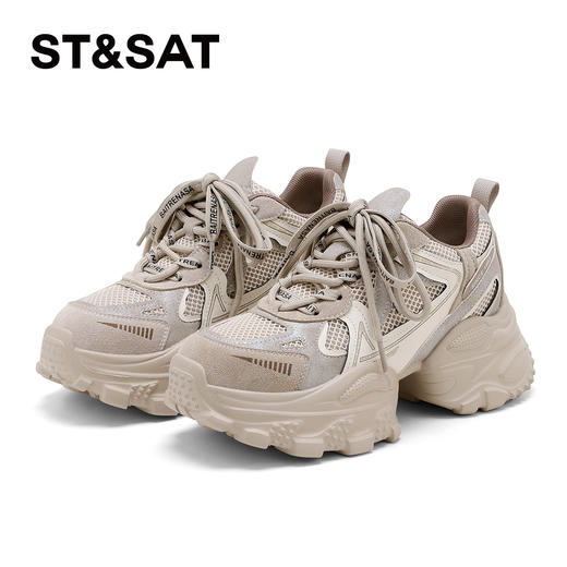 星期六机能风网面拼接透气厚底老爹鞋SSD3112CEF 商品图6