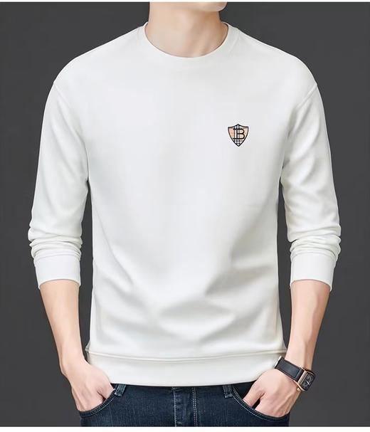 【孤品捡漏】（微脏）G127 格子标刺绣长袖卫衣T恤-喜出 商品图0