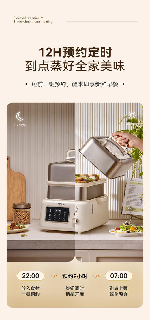 🌷【SOLB松雨多功能蒸煮炖锅】多功能蒸炖锅，🌈一台顶6台，蒸菜蒸肉、隔水柔炖、消毒杀菌，✔️一锅搞定 ✅10L大容量大满足，😘灵活蒸格，单层双层自由组合 商品图5