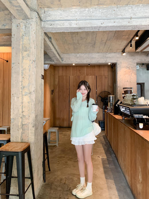 【169元任选2件】最后一波现货！宽松慵懒绿色连帽针织衫 商品图7